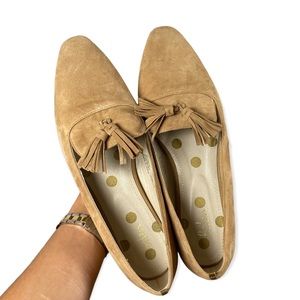 Boden leather tassel flats in excellent condition